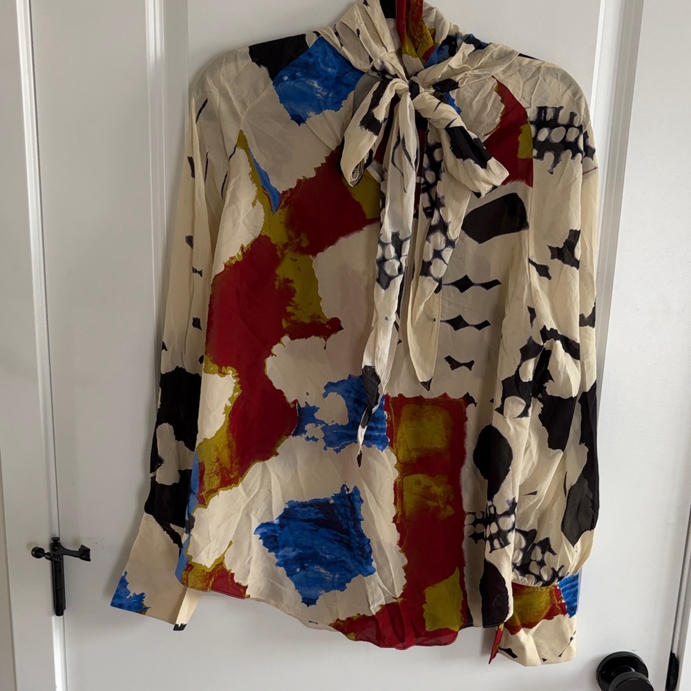 Multicolor Abstract Print Women's Top Zara